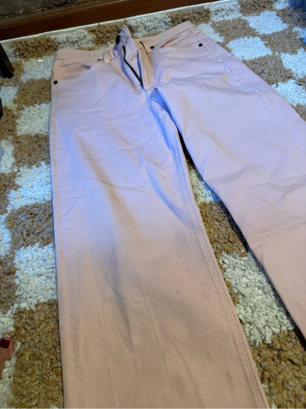 rag & bone Logan Mid-Rise Wide Leg Jeans Wide Leg Pants in Pink Waist 28 - Picture 8 of 8